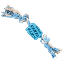 Іграшка для собак Flamingo Lindo Tube With Rope Трубка з канатом 4.5х4.5х30 см блакитна (5400585116090): undefined undefined