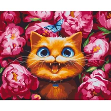 Картина по номерам Brushme Мур в пионах ©Марианна Пащук 40х50 см (BS53696): Производитель Brushme