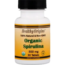 Healthy Origins Organic Spirulina 500 mg 30 tabs Органическая спирулина: Форма выпуска Таблетки