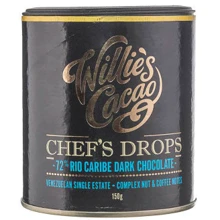 Шоколад Willie's Cacao чорний краплі "72% Rio Caribe" у коробці 150 г (5060165580460): Вага, г 150