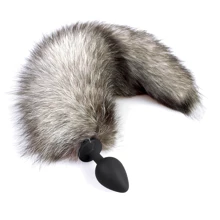 Силіконовий анальний затор з хвостом з натурального хутра Art of Sex size M Artctic fox: Для кого унісекс