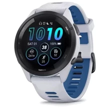 Смарт-годинник Garmin Forerunner 265 Black Bezel з Whitestone Case і Whitestone/Tidal Blue Silicone Band (010-02810-11): Дисплей 1.3" AMOLED (416x416)