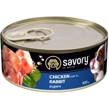 Влажный корм Savory для щенков с кроликом и курицей 100 г (30563): Тип Влажный корм