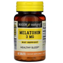 Mason Natural Melatonin + B6 Мелатонин с витамином В 6 3 мг 60 таблеток: Форма выпуска Таблетки