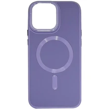 Чехол для iPhone TPU Case Bonbon Leather Metal Style with MagSafe Lavender for iPhone 15 Plus: Цвет фиолетовый