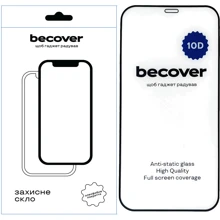 Защитное стекло для iPhone BeCover Tempered Glass 10D Black for iPhone 12 Pro (711512): Тип защиты экрана на экран