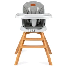 Стульчик для кормления MoMi Woodi Grey Dots, серый (KRKA00009): Тип классический стульчик