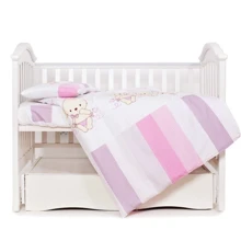 Сменная постель 3 эл. Twins Dolce Друзья зайчики 3060-D-002, pink, розовая: Тип постельный комплект