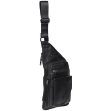 Чоловіча сумка слінг Borsa Leather чорна (k1320-black): Стать Мужской