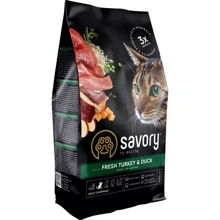 Сухой корм Savory для кошек со свежим мясом индейки и уткой, 400 г (4820232630044): Тип Сухой корм