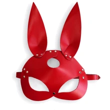 Шкіряна маска Зайчики Art of Sex - Bunny mask, червоний: Виробник Art of Sex
