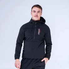Спортивная толстовка Peak FW293211-BLA 44 черная с капюшоном на молнии: Вид Спортивные толстовки