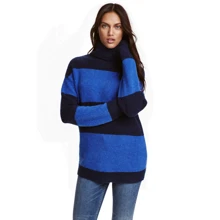 Свитер H&M 114201644 44 синий с высокой горловиной: Сезон Демисезон