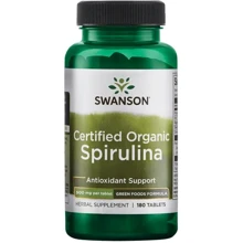 Swanson, Greens Certified Organic Spirulina 500 mg 180 tabs (SWA-06044): Форма выпуска Таблетки