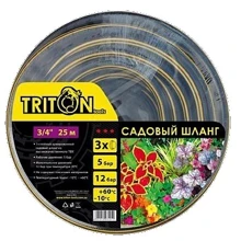 Шланг садовый Triton-tools 3/4" х 25м: Тип шланг садовый