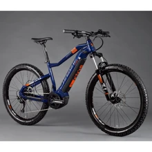 Электровелосипед Haibike SDURO HardSeven 1.5 i400Wh 9 s. Altus 27,5", рама XL, голубой-оранжевый-титан, 2020: Цвет синий