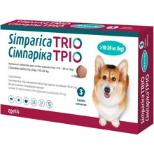 Жевательные таблетки Simparica ТРІО от блох и клещей для собак 10-20 кг 3 таблетки (10024337): Тип Таблетки