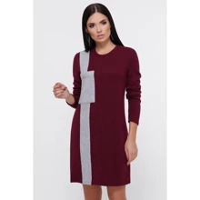 Платье FashionUp PL-1774B 42 бордовое повседневное до середины бедра: Состав Акрил, Нейлон, Полиэстер