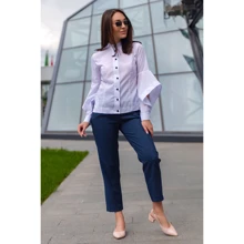 Блуза FLFashion Каприз-1 ФБК 3101 42 белая с длинным рукавом: Сезон Демисезон