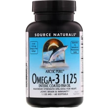 Source Naturals Arctic Pure Omega-3 1125 Enteric Coated Fish Oil 1,125 mg 60 Softgels Риб'ячий жир Омега-3: Тип Омега 3