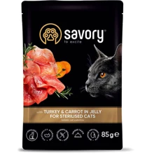 Влажный корм Savory 3+1 для стерилизованных котов индейка с морковью в желе 4х85 г (SV_040522): Тип Влажный корм
