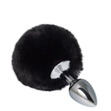Металлическая анальная пробка с помпоном CRYSTAL S, Black: Для кого Унисекс