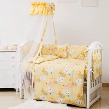 Постельный комплект 8 эл. Twins Premium Glamour 4029-TGС-05, Clouds yellow, желтый: Тип постельный комплект