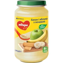 Фруктовое пюре Milupa Банан и яблоко с печеньем, 190 г от 6 мес. нов.: Вид Фруктовое