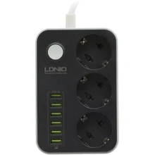 Сетевой фильтр LDNIO SE3631 Black/White: Количество розеток, шт 3