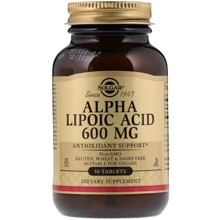 Solgar Alpha Lipoic Acid Солгар Альфа-ліпоєва кислота 600 mg 50 Tablets: Тип Альфа-ліпоєва кислота