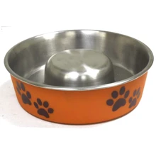 Миска Croci Roxy Slow Eating із нержавіючої сталі оранжева 0.55 л 17 см (C6059582): Тип Миски