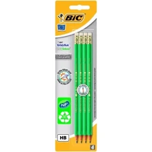 Набір олівців чорнографітних 4 шт шестикутних BIC Evolution HB з ластиком Зелений (3270220049012): Тип прості