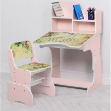 Дитяча парта з надбудовою та стільцем Bambi W 2071-113-2(UA)(EN) Квіти Рожевий: Вік дитини от 4-х лет