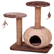 Кігтеточка Croci Natural Bonsai з будиночком 60х40х71 см (C6020458): Висота стовпчика 71 см