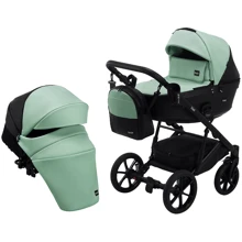 Коляска 2 в 1 Bair Kiwi кожа 100% BK-8/15 мятный - черный: Тип коляски Универсальная коляска (2-в-1)