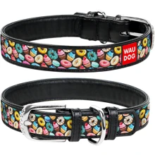 Ошейник WAUDOG Design с рисунком "Пончики" 12 мм 19-25 см черный (36861): Производитель WAUDOG