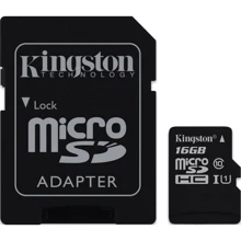 Карта памяти Kingston 16GB microSDHC Class 10 UHS-I U1 + adapter (SDC10G2/16GB): Тип карты MicroSDHC