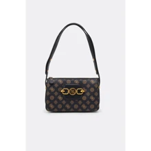 Женская сумка через плечо Guess Hensely Logo Top Zip Shldr Bag темно-коричневая (HWPB8378180-MCM): Пол Женский