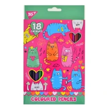 Олівці Yes 18 кольорів Lovely cats (290541): Тип кольорові