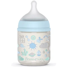 Пляшечка для годування Suavinex Memories Історії малюків 150 мл блакитна (307048): Матеріал пластик