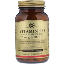 Solgar Natural Vitamin D3, 55 mcg 2200 IU, 100 Veggie Caps Витамин D3: Тип Витамин D