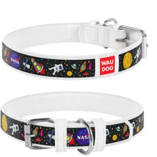 Нашийник WAUDOG Design з малюнком "NASA" 12 мм 18-24 см білий (0012-0047-15): Виробник WAUDOG