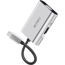 Адаптер WIWU Adapter Apollo A20VH USB-C to HDMI+VGA Silver (6957815507122 ): Цвет серебристый