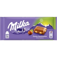 Шоколад Milka Whole Hazelnuts 100 г (WT2566): Вага, г 100