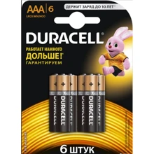 Батарейки Duracell Basic AAА алкалиновые 1.5V LR03 6шт.: undefined undefined