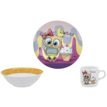 Набір дитячий на 1 персону з 3 предметів Limited Edition Sweet Owl (C525): Матеріал кераміка