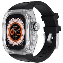 Аксесуар для Watch Silicone Pin Buckle Black Straps + Transparent Case для Apple Watch 45mm: Виробник Lunatik