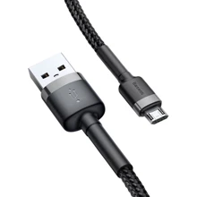 Кабель Baseus USB Cable to microUSB Cafule 0.5m Grey / Black (CAMKLF-AG1): Тип USB Cable - microUSB
