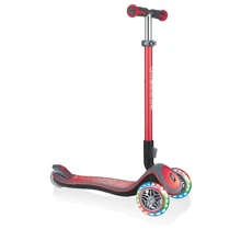 Самокат GLOBBER серии ELITE DELUXE красный, колеса с подсветкой, до 50кг, 3+, 3 колеса: Количество колес 3