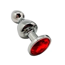 Анальная пробка Wooomy Lollypop Double Ball Metal Plug Red M: Для кого Унисекс